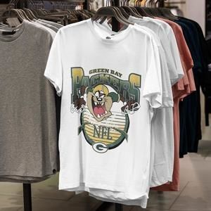 Vintage 90S Green Bay Packers Football Looney Tunes Taz Shirt